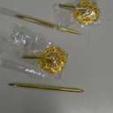 Outus 2 Pieces Hollow Round Pen Holder Pen Set for Wedding Bridal Engagement Guests Book Valentines Day Favor (Gold)
