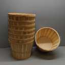 Marsui 8 Pcs Jumbo Half Bushel Baskets 14 x 9.5 inch Large Round Wooden Apple Basket with Handles Handcrafted Produce for Farmers Market Fall Harvest Fruit Personal or Commercial Use