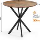 Vantic 31.5" Small Round Dining Table for 2-4, Round Kitchen Table for Small Spaces, Farmhouse Circle Dining Room Table for Kitchen and Living Room, Rustic Brown