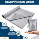 The Friendly Swede Sleeping Bag Liner - Adult Sleep Sack with Pillow Pocket, Lightweight Travel Sheets for Hotel, Camping Sheets and Backpacking Stuff Sack, Grey Polyester, Zipper, Single