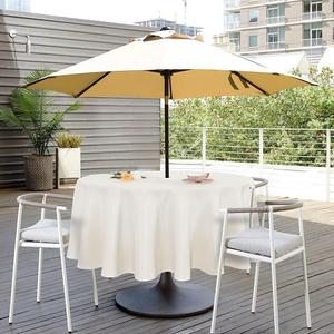 SARAFLORA Outdoor and Indoor Tablecloth -60 inch Round Beige Wrinkle Free Washable Waterproof Table Cloth with Umbrella Hole and Zipper Round Table Cover for Spring/Summer/Patio/Picnic/BBQS/Party