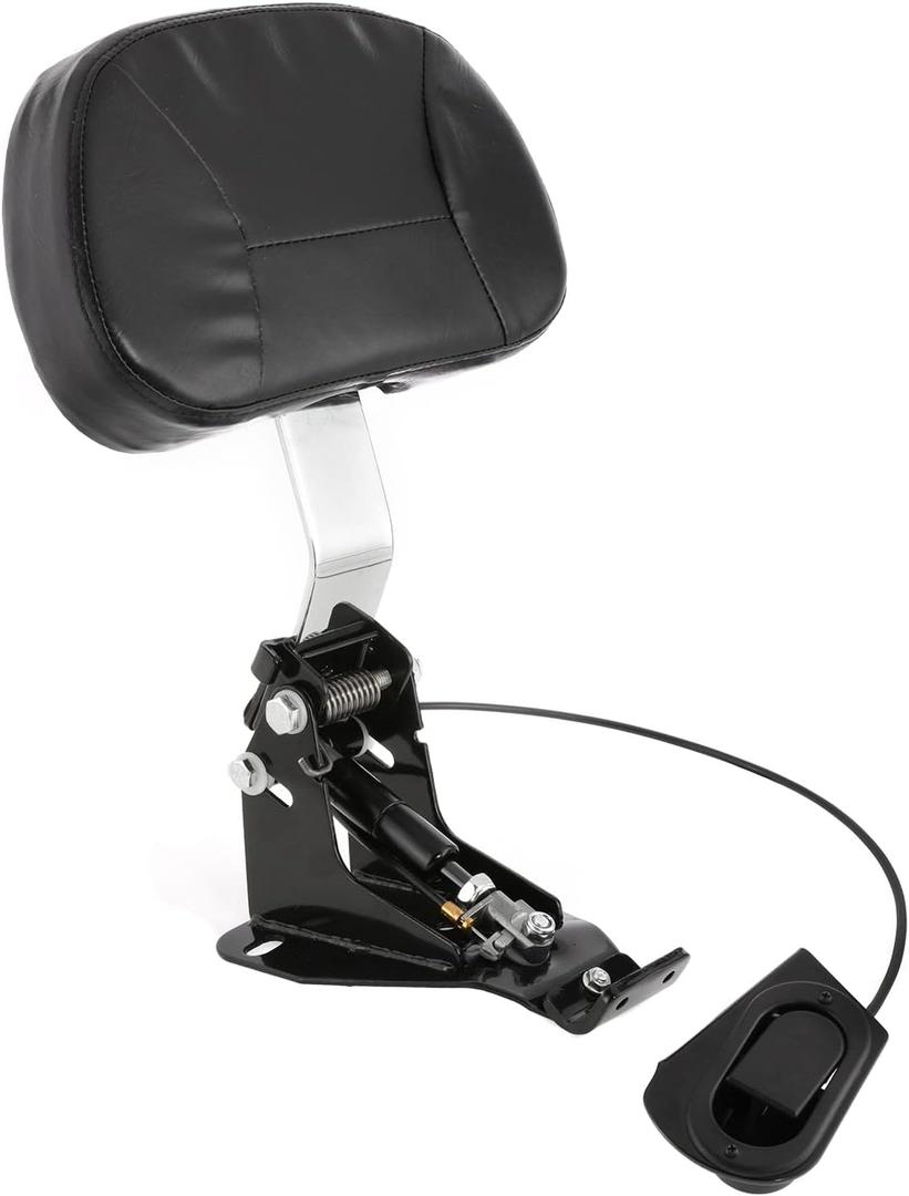 INNOGLOW Motorcycle Adjustable Driver and Rider Backrest with Chrome Mounting Kit for Harley Touring Electra Glide Road King Street Glide CVO 2009-2020