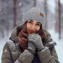 Loritta 3 Pieces Winter Hats for Women Scarf Touch Screen Gloves Set Thick Warm Fleece Lined Beanie Hat Gifts (Z-light Grey)