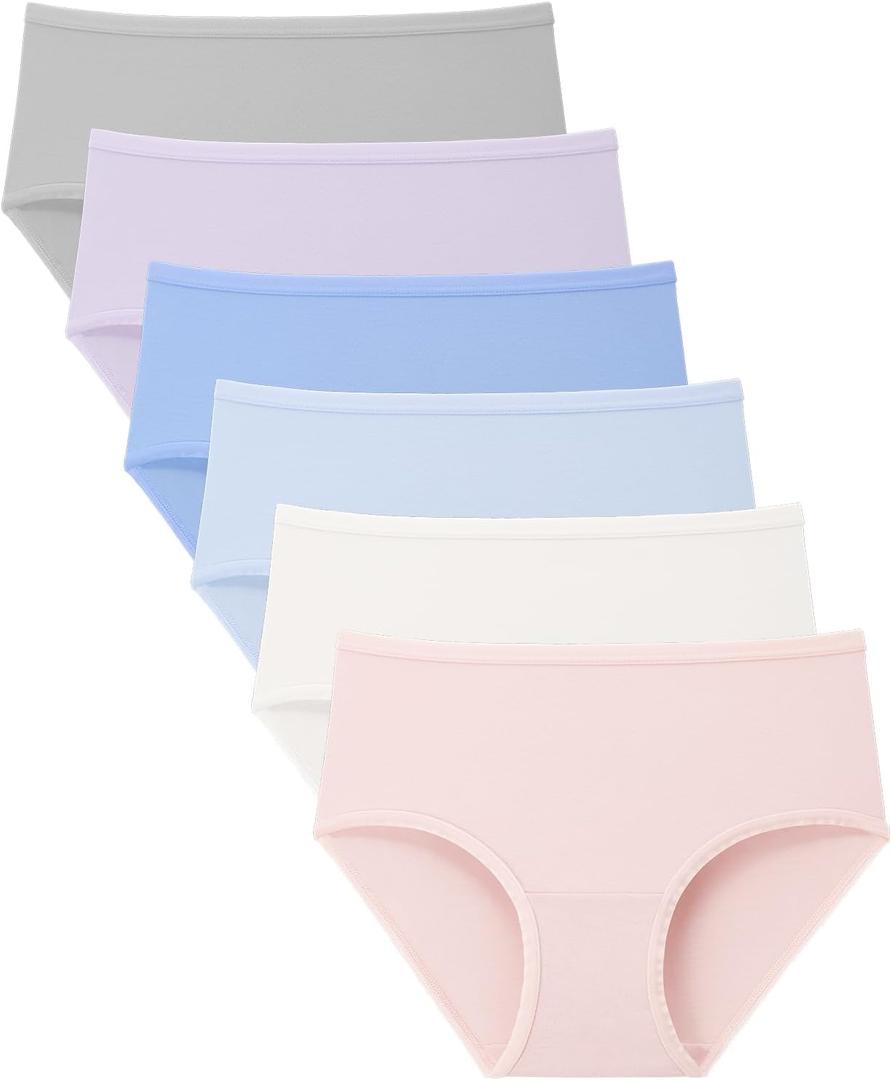 BAMBOO COOL Girls Underwear Kids Soft Skin-friendly Panties Breathable Lightweight Briefs For Teens 6-14 Years 6 Pack (Medium)