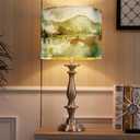 Hortsun Drum Lamp Shades Set of 2, Medium Mountains Country Fabric Lampshades for Table Lamps Wall Floor Lamps 13 x 13 x 10 Inch Spider Easy Assembly Replacement with Lampshades Lamp Shade Harp Holder