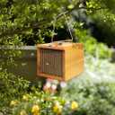 Mason Bee House - Wax Coated Bee Hotel for the Garden, Natural Handmade Wooden Insect Hotel, Mason Bee Home for Outdoors, Attracts Peaceful Bee Pollinators to Your Garden