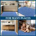 OLANLY Dog Door Mat for Muddy Paws 59x32, Absorbs Moisture and Dirt, Absorbent Non-Slip Washable Doormat, Quick Dry Chenille Mud Mat, Entry Indoor Entryway Carpet for Inside Floor, Cornflower Blue
