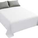 Sfoothome White Flat Sheet, Ultra Soft and Comfortable Microfiber Top Sheet Twin Size