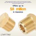 LTWFITTING Brass Pipe Hex Head Plug Fittings 3/8-Inch Male NPT Air Fuel Water Boat(Pack of 10)