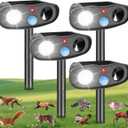 2026 Sonic Racoon Squirrel Fortress Pro Deer Repellent Devices, IP65 Solar Ultrasonic Motion Activated Animal Repeller Outdoor Cat Repellent Fox Deterrent with Light for Rabbit Bear Dog Garden(4)