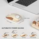 FOPETT Wireless Keyboard and Mouse Cute Mouse and Keyboard 2.4G Wireless Keyboards with Colorful 68 Keys Typewriter Retro Round Keycap for PC, Laptop,Tablet,Computer Windows - Milk Tea Colorful