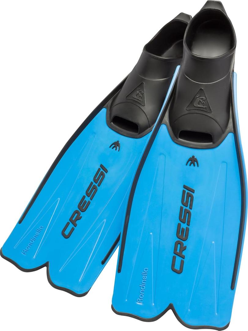 Cressi Adult Snorkeling Full Foot Pocket Fins, Good Thrust, Light Fin, Rondinella: designed and made in Italy (US Man 5/6 | US Lady 6/7 | EU 37/38, Blue)