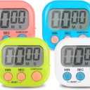 4-Piece Multi-Function Electronic Timer, Learning Management, Suitable for Kitchen, Study, Work, Exercise Training, Outdoor Activities(not Including Battery).