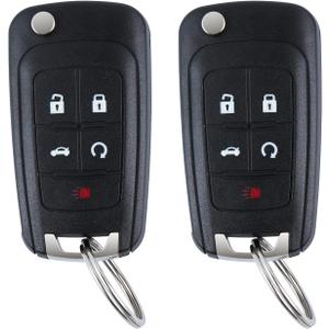 Replacement Flip Remote Fob fit for 2010-2019 Chevy Equinox,2011-2016 Cruze Malibu Camaro Trax /Buick Lacrosse Regal Verano Trunk Car Keyless Entry Uncut Key Fob (FCCID: OHT01060512) Pack of 2