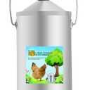 Automatic Chicken Waterer 4L/1.0Gal, 304 Food Grade Stainless Steel Heavy Duty Poultry Waterer with Handle, High Strength Structure 0.035 Inch Metal Thickness, No Assemble (Sliver, 4L/1.0Gal)