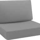 idee-home Outdoor Cushions for Patio Furniture, Waterproof Outdoor Seat Cushion Hampton Bay Deep Seat Replacement Cushions for Garden (26.5 x 26.5 In, Silver Grey)