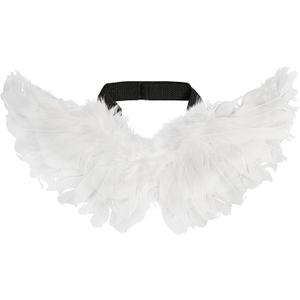 Pet Angel Wing Devil Wing Pet Halloween Costume Accessory Set for Dog Cat Rabbit Halloween Animal Party Theme Costume Black and White (White, Small)