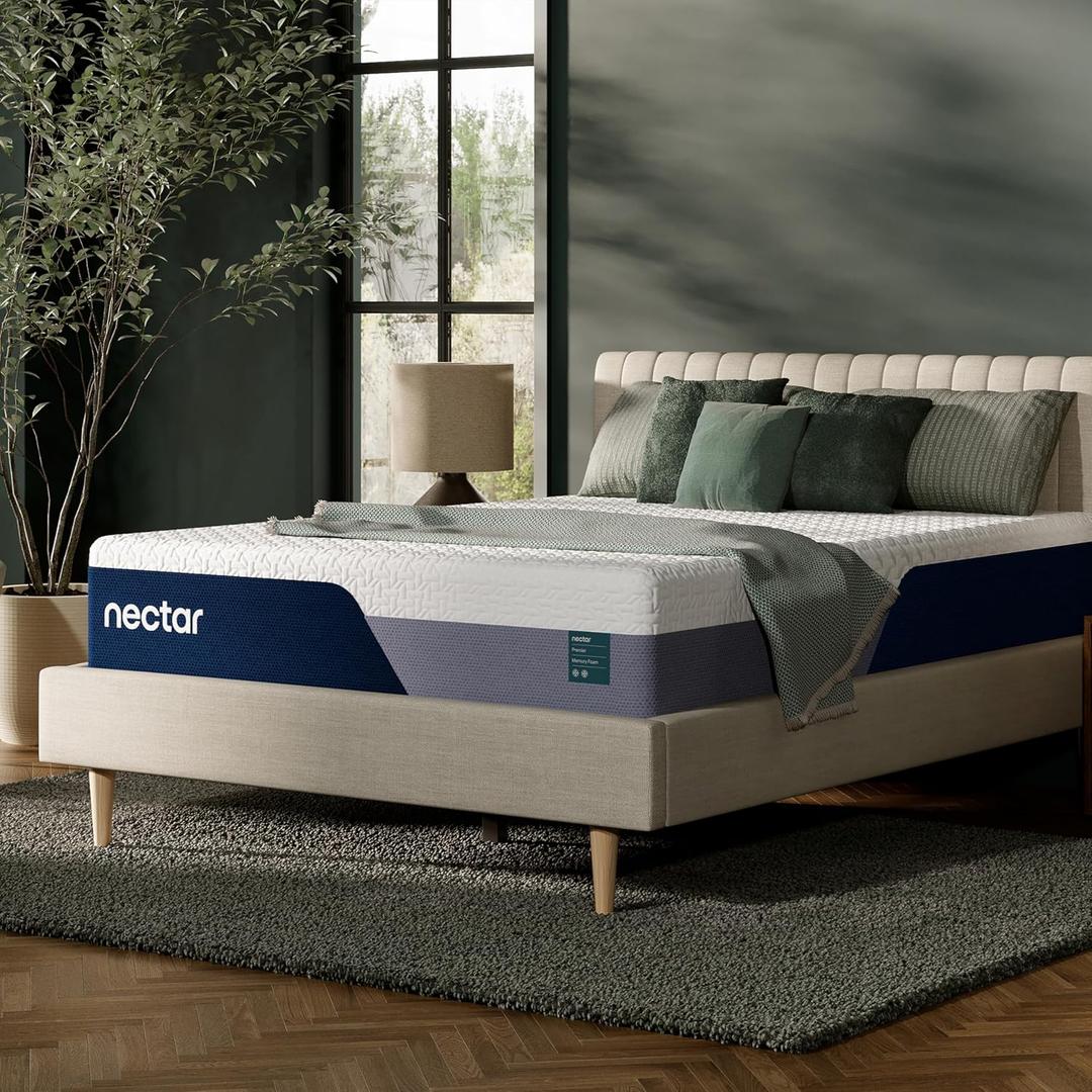 Nectar Premier 13 Queen Mattress - Medium Firm - Contouring Memory Foam - Cooling Upgrade - 2 Pressure Relief Layer - Mattress in a Box 