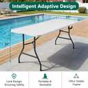 2 Pack Folding Table 6ft - Heavy Duty Plastic Table with Handle, Foldable & Portable, Fold-in-Half Utility Tables for Outdoor, Dining, Wedding, Events, Indoor, Picnic, Camping, Party(White)