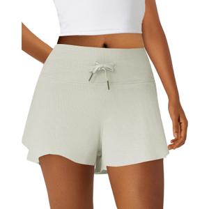 Sweat Shorts for Women - Athletic Workout Runing Dolphin Shorts with Pockets for Gym Lounge Summer (Beige, S)