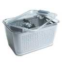 Kitchen Spaces Colander Stackable Food Storage Bin, Large, Gray, 11"L x 7"W x 9"H