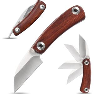 Eafengrow EF11 Folding Knife D2 Steel Blade Knife with Wood Handle Pocket Knives