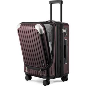 LEVEL8 Grace Carry on Luggage Airline Approved, 20 Inch Expandable Hardside Suitcases with wheels, Abs+Pc Harshell Spinner Luggages with Tsa Lock, Red