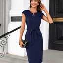 GRACE KARIN Women's Wear to Work Dresses Cap Sleeve Bodycon Midi Business Casual Outfits Office Attire Pencil Church Dress (S)