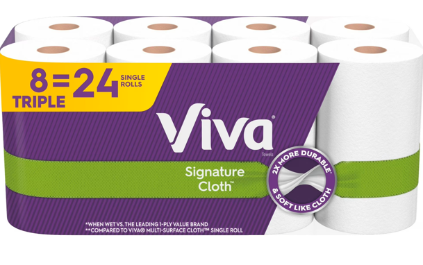 Viva Signature Cloth Paper Towels, 8 Triple Rolls