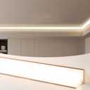 JARBIH Led Aluminum Profile for Ceiling Wall Decoration, 1M/3.3ft 6cmx6cm Top Corner Strip Line Luminous Ceiling Free Lamp Internal Channel Linear for Living Room Home (Gold, 10 Pack)