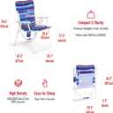 SunnyFeel 15" Tall Folding Beach Chair, Oversized Portable High Seat Sand Chair for Adults Heavy Duty 300 LBS, Foldable Camping Lawn Chairs for Camp/Outdoor/Travel/Picnic/Concert/Sports, 22.05d X 22.05w X 33.85h in