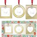 Laraine Christmas Tree Ornaments 3 Pieces  Decorative Hanging 2025 Pendant with 2.5 Picture Frame Insert Pet Holiday Keepsake Gift (Gold (2025))