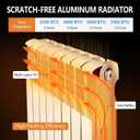 Quiet Energy Saving Hot Water Radiator, 8-Panel Wall-Mounted Aluminum Radiator Heater for Kitchen, Bathroom and Bedroom