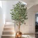 Faux Olive Tree 8ft, Olive Trees Artificial Indoor Big with Real Wood Trunk
Tall Fake Tree with Realistic Leaves and Olives, Large Fake Olive Tree for Home Office Decor Indoor Outdoor Living Room Porch