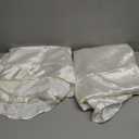 Ivory White Euro Ruffle Pillow Shams Set of 2, 26 x 26 Inch Satin Ruffle Pillow Covers for Hair and Skin, Silky Pillowcase with Envelope Closure, Anti Wrinkle Ruffled Pillowcase for Sofa, Bed