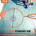 VEVOR Basketball Rim, Wall Door Mounted Basketball Hoop, Heavy Duty Q235 Basketball Flex Rim Goal Replacement with Net and Double Spring, Standard 18" Indoor Outdoor Hanging Hoop
