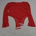 Womens Mesh Bodysuit Long Sleeve Top Crew Neck Sheer T Shirt Body Suit Leotard Blouse (Large)