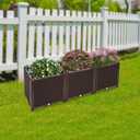 DIZAIGOGO Garden Beds Outdoor, Polypropylene Planter Boxes Outdoor for Vegetables, Flowers, Herbs, Garden Box with Drain Outlet, Heat and Frost Resistance Planters, 440lb Capacity