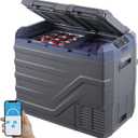 VEVOR NLS45, 12 Volt Car Refrigerator Fridge, 32 L Dual Zone Portable Freezer, -4℉-68℉ Adjustable Range, 12/24V DC and 100-240V AC Compressor Cooler for Outdoor, Camping, RV, Bule and grey