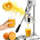 Manual Juicer Hand Press Professional Citrus Juicer Countertop Metal Orange Lemon Pomegranate Squeezer for Commercial Home Restaurant Use( Stainless Steel Heavy Duty Extra Large 7.4*9.8*19.3")