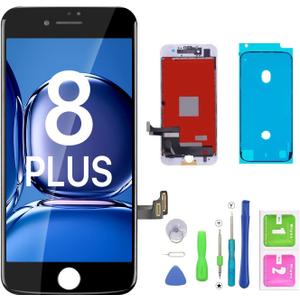 For iPhone 8 Plus Screen Replacement Black, FFtopu iPhone 8 Plus LCD Display & Touch Screen Digitizer Frame Full Assembly Set with Free Repair Tool Kit for iPhone 8 Plus (5.5'')