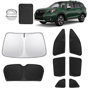 8pcs Car Window Shades for Subaru Forester 2019-2024 Accessories,Windshield Side Rear Full Sunshade,Sun Visor UV Blocking, Privacy Protection and Blackout for Camping Outdoor