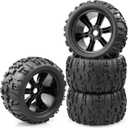 Aimrock 17mm Hex Wheels and Tires RC Truck Tire and Rims w/Foam Inserts for 1/8 Kraton 1/10 Maxx E-Revo, 4PCS