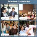 AI Translator Earbuds Real-time Language Translation Earphone 3-in-1 Translating Earbuds with 144 Languages & Accents, 16 Additional App Features fit iOS and Android for Travel and Business - Grey