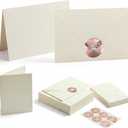 100 Pack Blank Cards with Envelopes & Stickers - 4x6 / A6 Ivory Folding Cards, Bulk Set of 300 GSM Heavyweight Cardstock for Thank You Notes, Wedding Invitations, Baby Shower, All Occasion Business Stationery