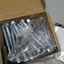 FMhotu 3/8 x 4 Concrete Screws, Nickel Plated Concrete Screw Drill Bit Set for Anchoring Masonry, Brick or Block (25 pcs)
