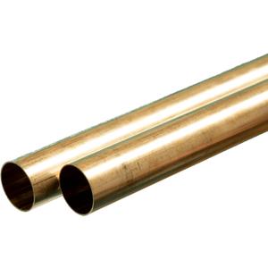 K&S K & S 9125 Round Brass Tube, 21/32" OD x 0.014" Wall x 36" Long, 2 Pieces, Made in The USA