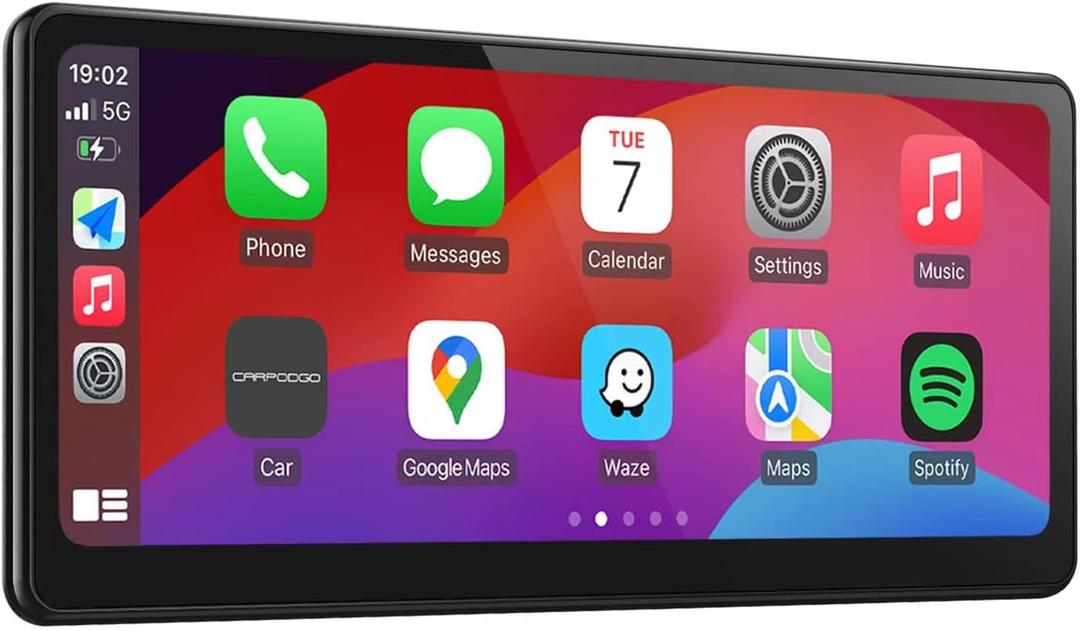 [2025 Fully Laminated Screen] CarpodGo T3 Pro Portable 60fps Wireless Carplay Android Auto,8.9 Inch 1920 * 720 IPS Touch Screen Car Stereo,Display-Only BT Mode Supports Steering Wheel Controls