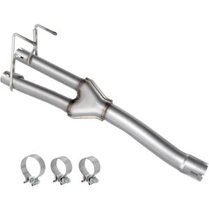 409 Stainless Steel Two Chamber Exhaust Muffler Kit, Direct Fit Muffler Exhaust 2009-2018 Ram 1500, 3''Inlet/2.25'' Dual Outlet (Y-body)