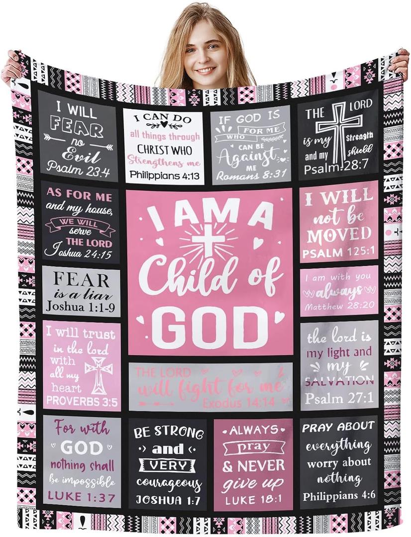 Christian Gifts for Women Faith, Inspirational/Religious/Spiritual Gifts for Adults, Soft Throw Blankets for Women/Men, Personalized Blankets for Adults 40"x 50" (Bible20)